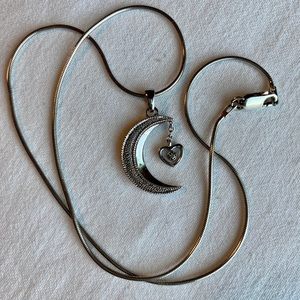 Sterling & Diamond Moon Granddaughter Necklace 16"